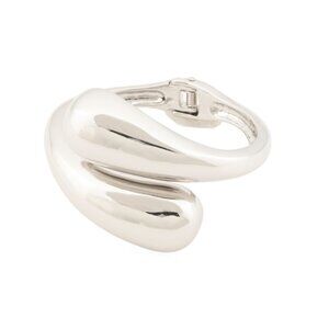 ROBERT LEE MORRIS Silver Sculpted Bypass Bangle Bracelet